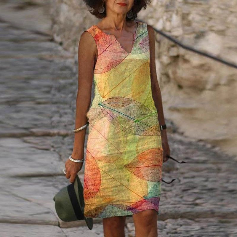 Sommerkleider ärmellos mit Print