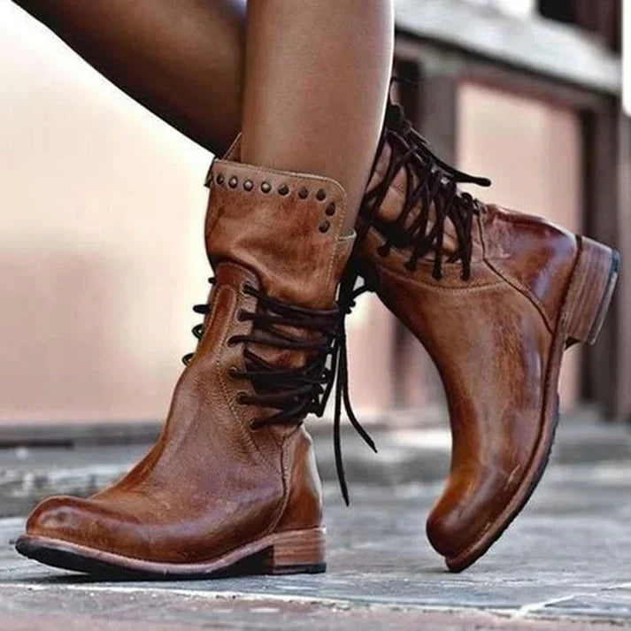 Winterstiefel Damen Mit Reißverschluss Klassische Boots Stiefeletten – Ansicht 5
