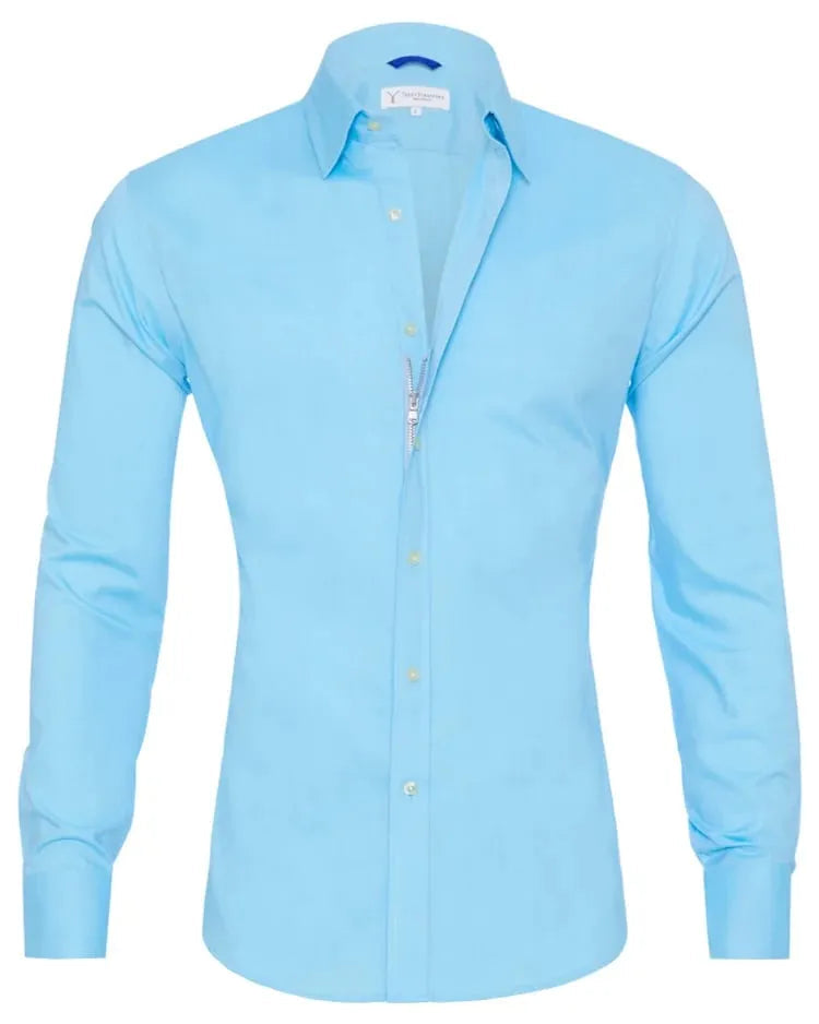 Hemd mit Reissverschluss langarm Slim Fit – Ansicht 14