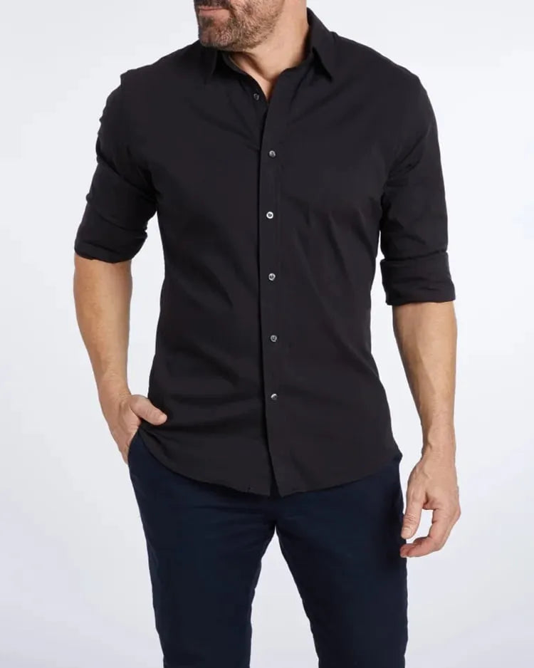 Hemd mit Reissverschluss langarm Slim Fit – Ansicht 9