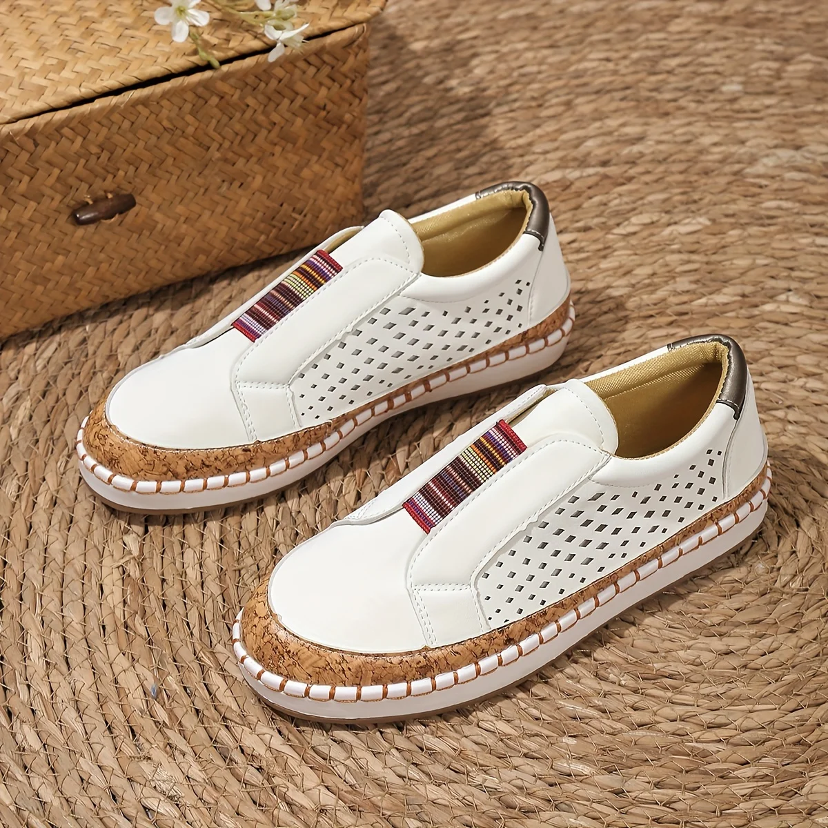 Slip-On Freizeitschuhe Damen perforiert