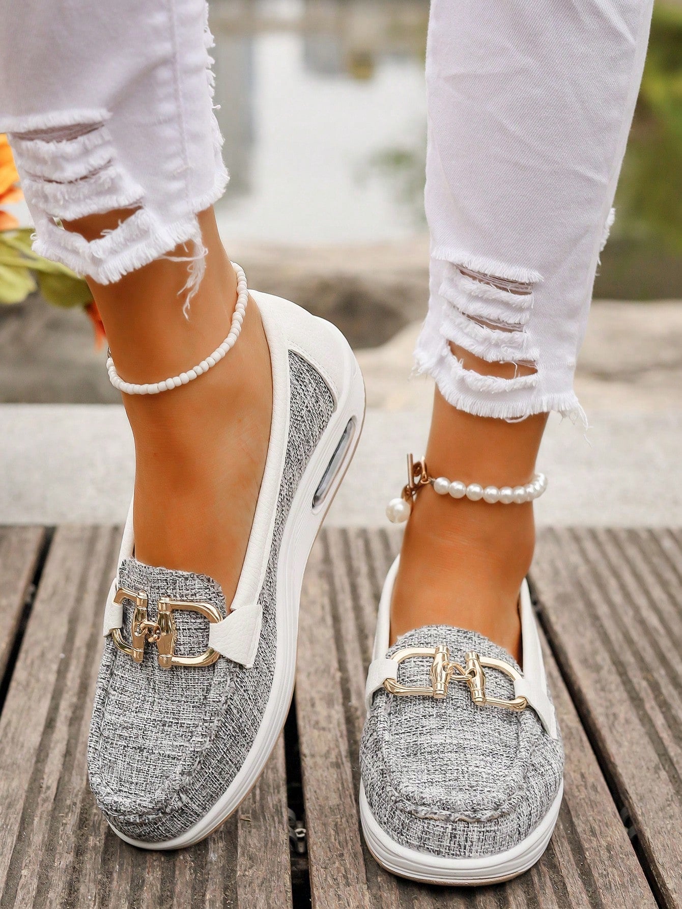 Loafers Damen mit Zierschnalle