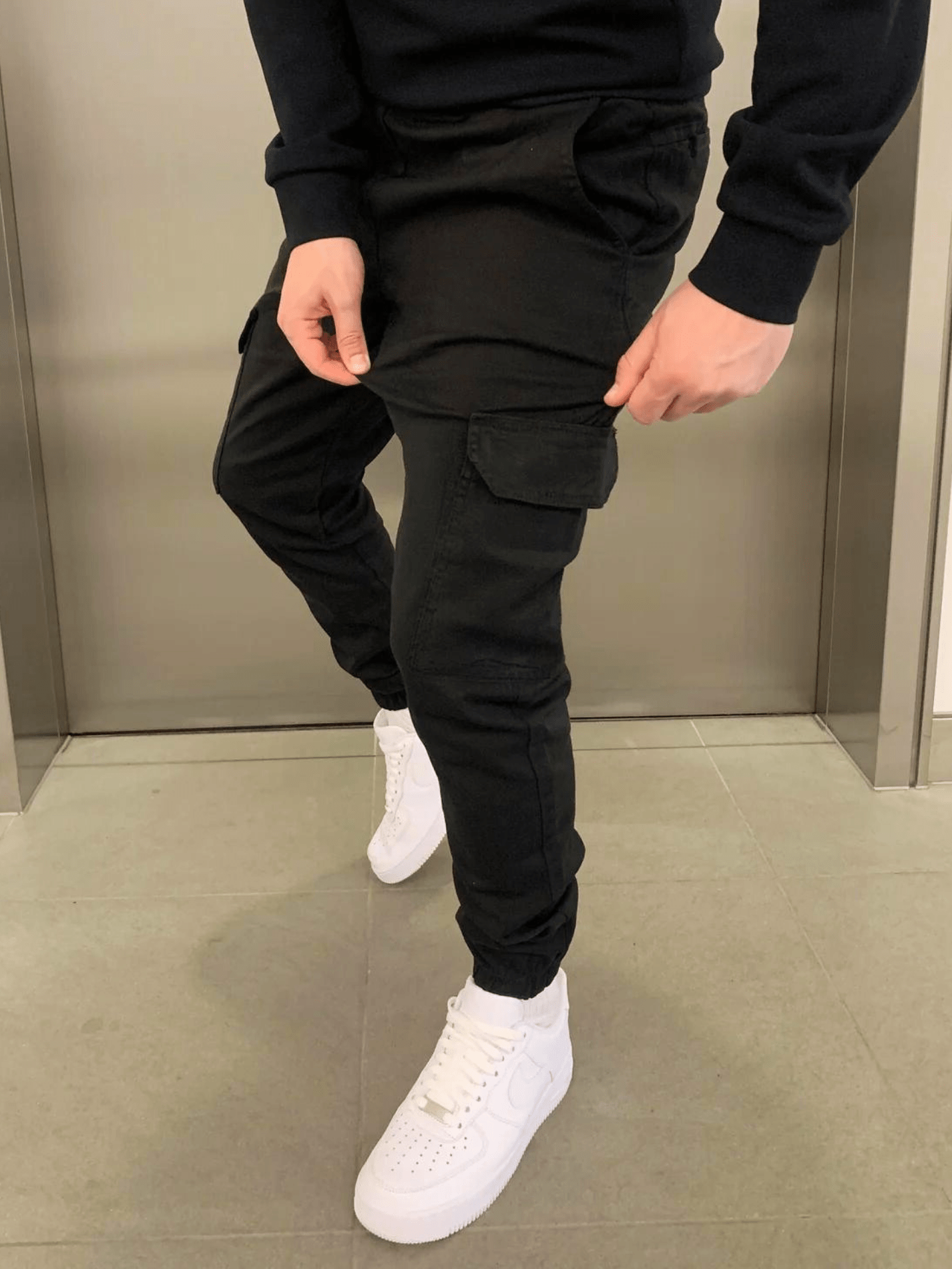 Cargohose Herren | Arbeitshosen Jogger Stil Mit Bündchen