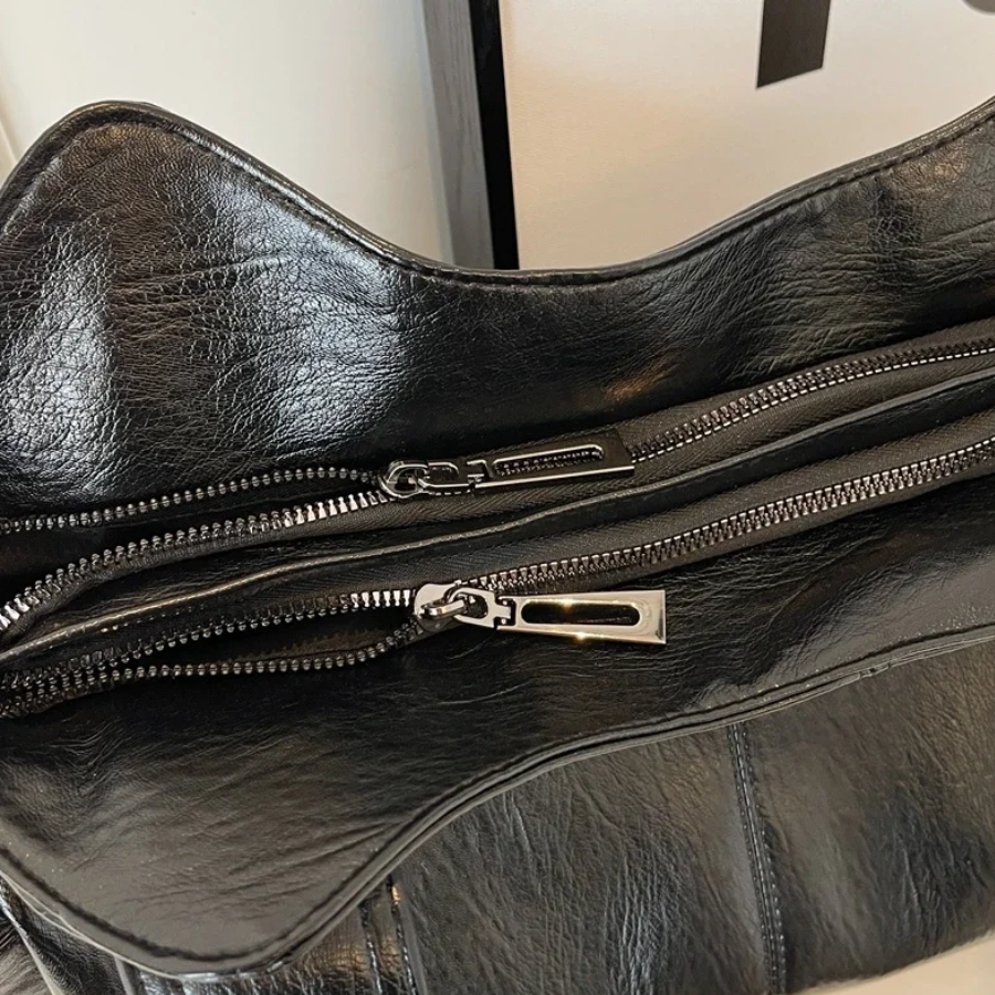 Damen Stilvolles Schultertasche mit Reißverschluss – Ansicht 15