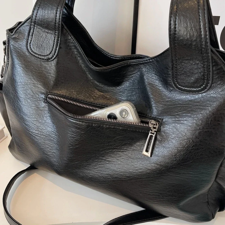 Damen Stilvolles Schultertasche mit Reißverschluss – Ansicht 12