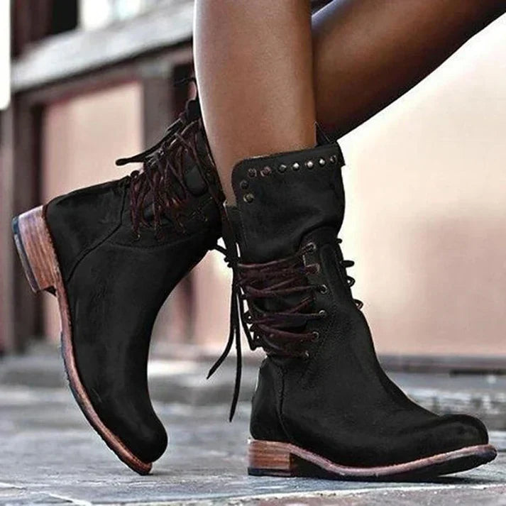 Winterstiefel Damen Mit Reißverschluss Klassische Boots Stiefeletten – Ansicht 7