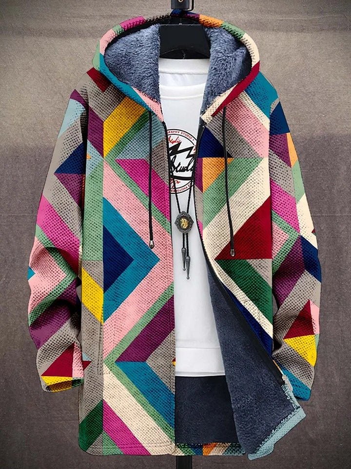Kapuzencardigan | Geometrisches Muster
