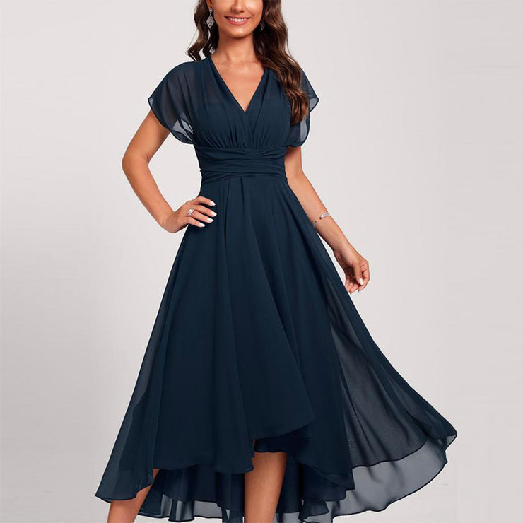 Damen Elegant Chiffon Midi Kleid