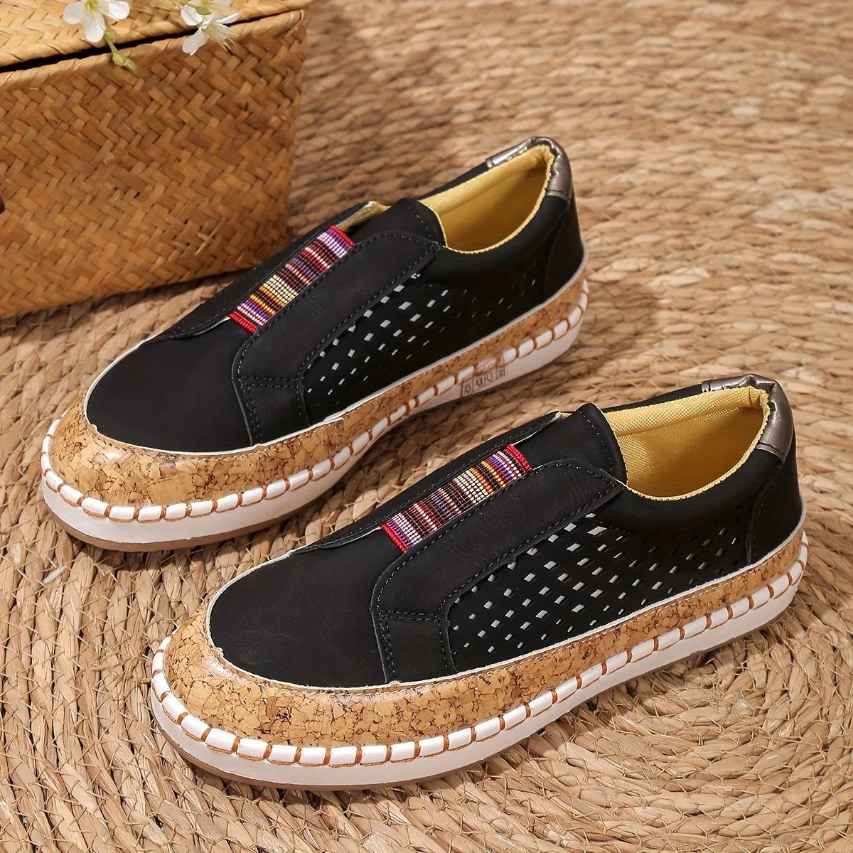 Slip-On Freizeitschuhe Damen perforiert