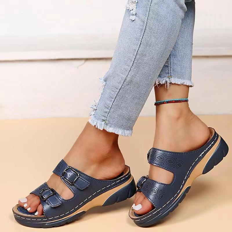 Damen Sommer Pantoletten Sandalen