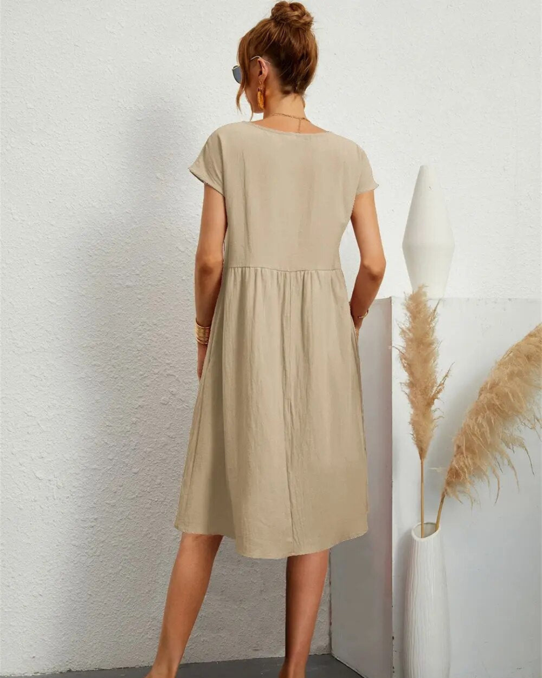 Damen Sommer Midi StrandKleid