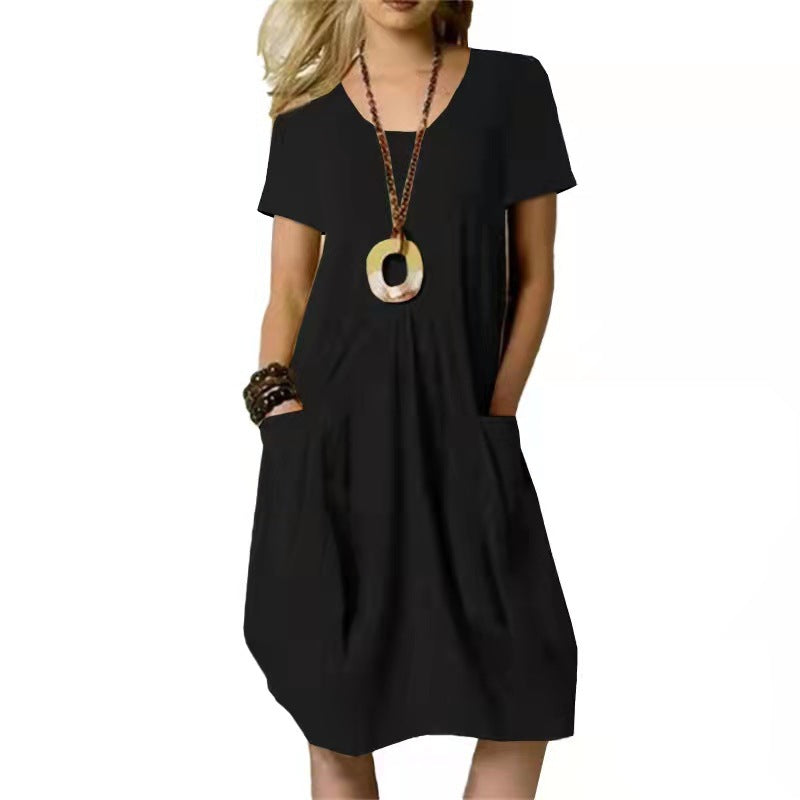 Damenkleid kurzarm mit Taschen