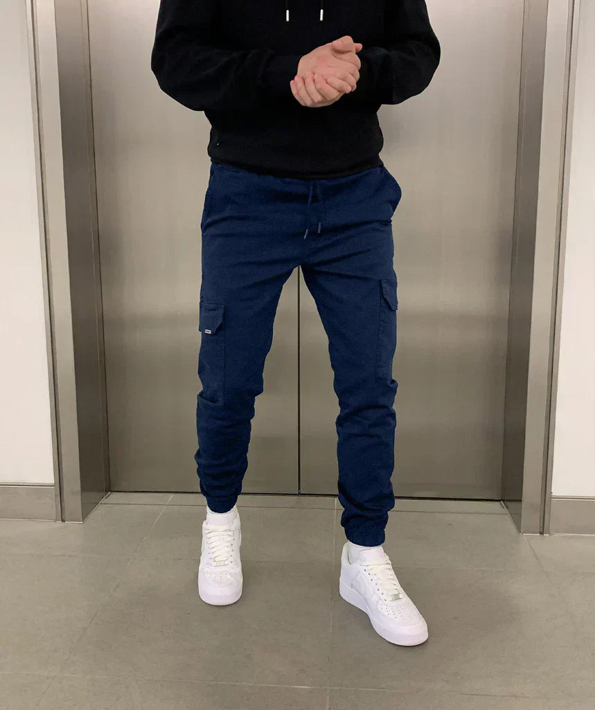 Cargohose Herren | Arbeitshosen Jogger Stil Mit Bündchen
