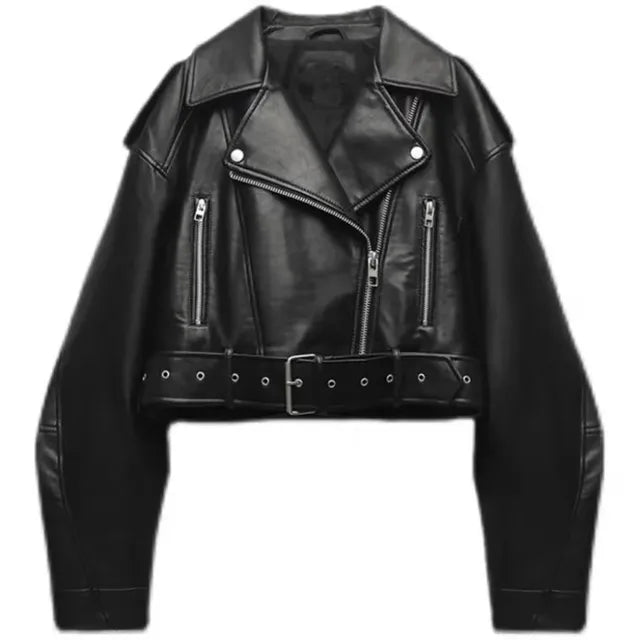 Bikerjacke Damen kurz mit Reißverschluss