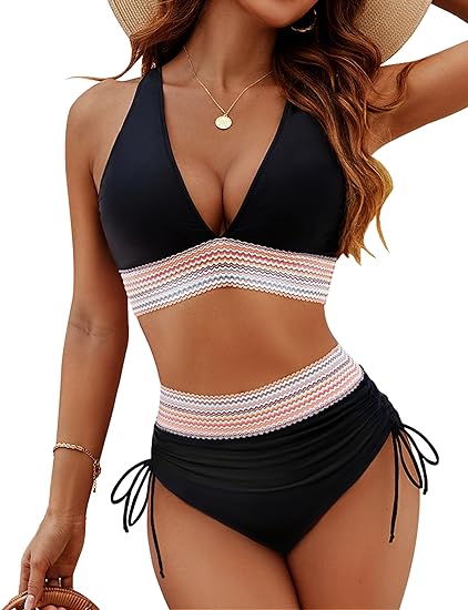 Bikini Damen Hohe Taille Bauchkontrolle