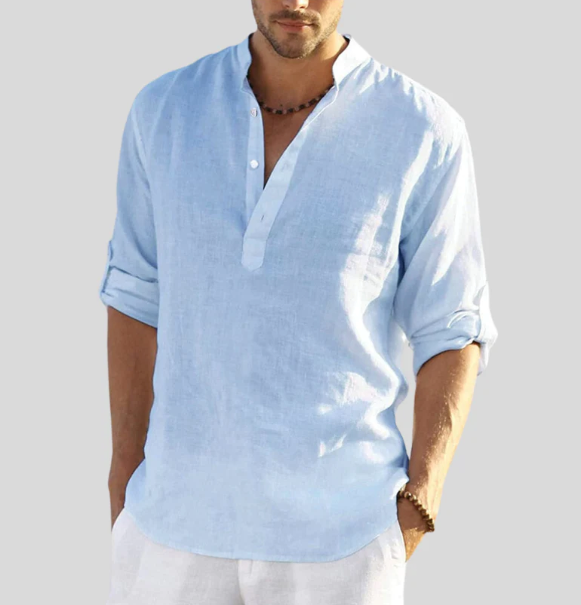 Elegantes Leinenhemd Herren – Ansicht 3