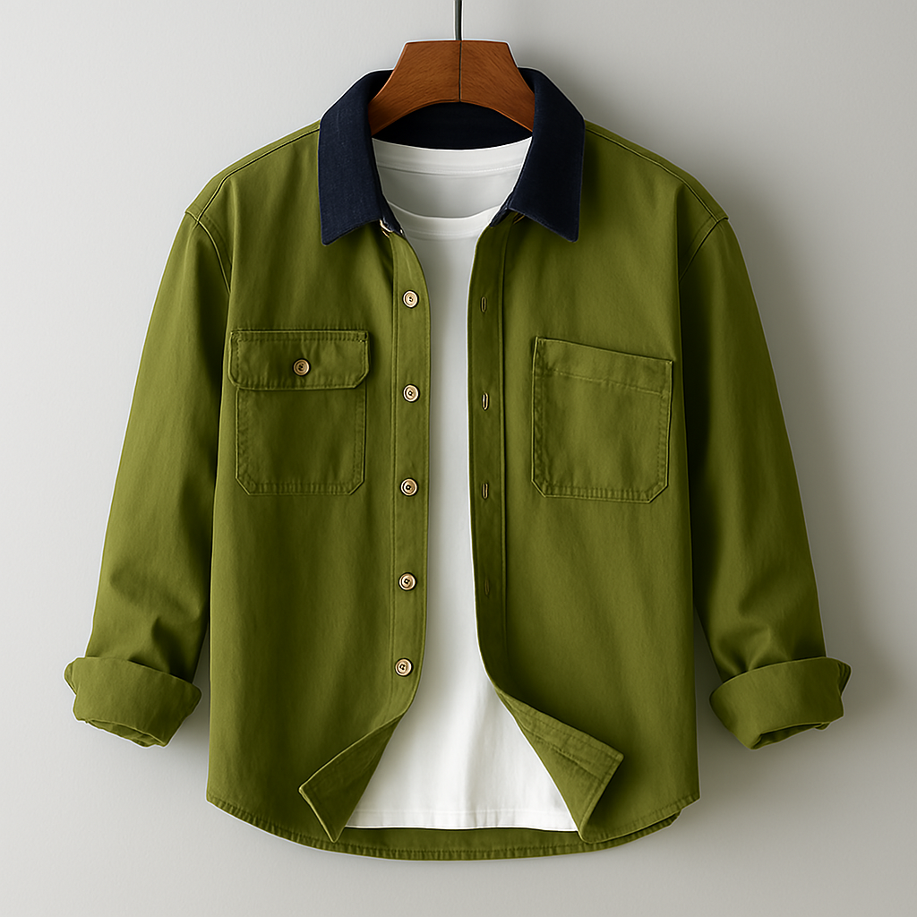 Langarm Bluse Hemd | Klassischer Kragen mit Knopfleiste