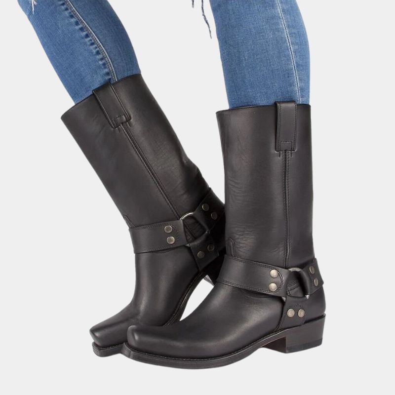 Cowboystiefel mit Riemen und Blockabsatz – Ansicht 6
