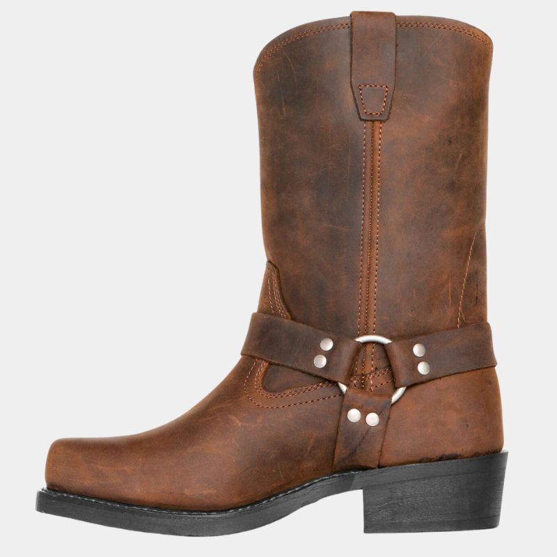 Cowboystiefel mit Riemen und Blockabsatz – Ansicht 3