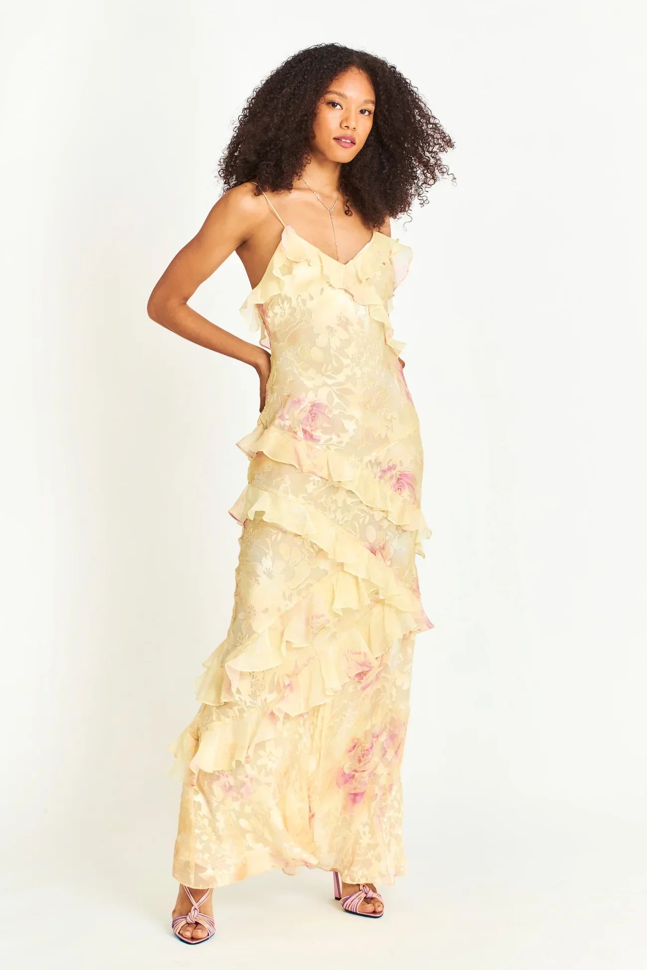 Sommerkleid Damen mit Rüschen Blumenmuster – Ansicht 5