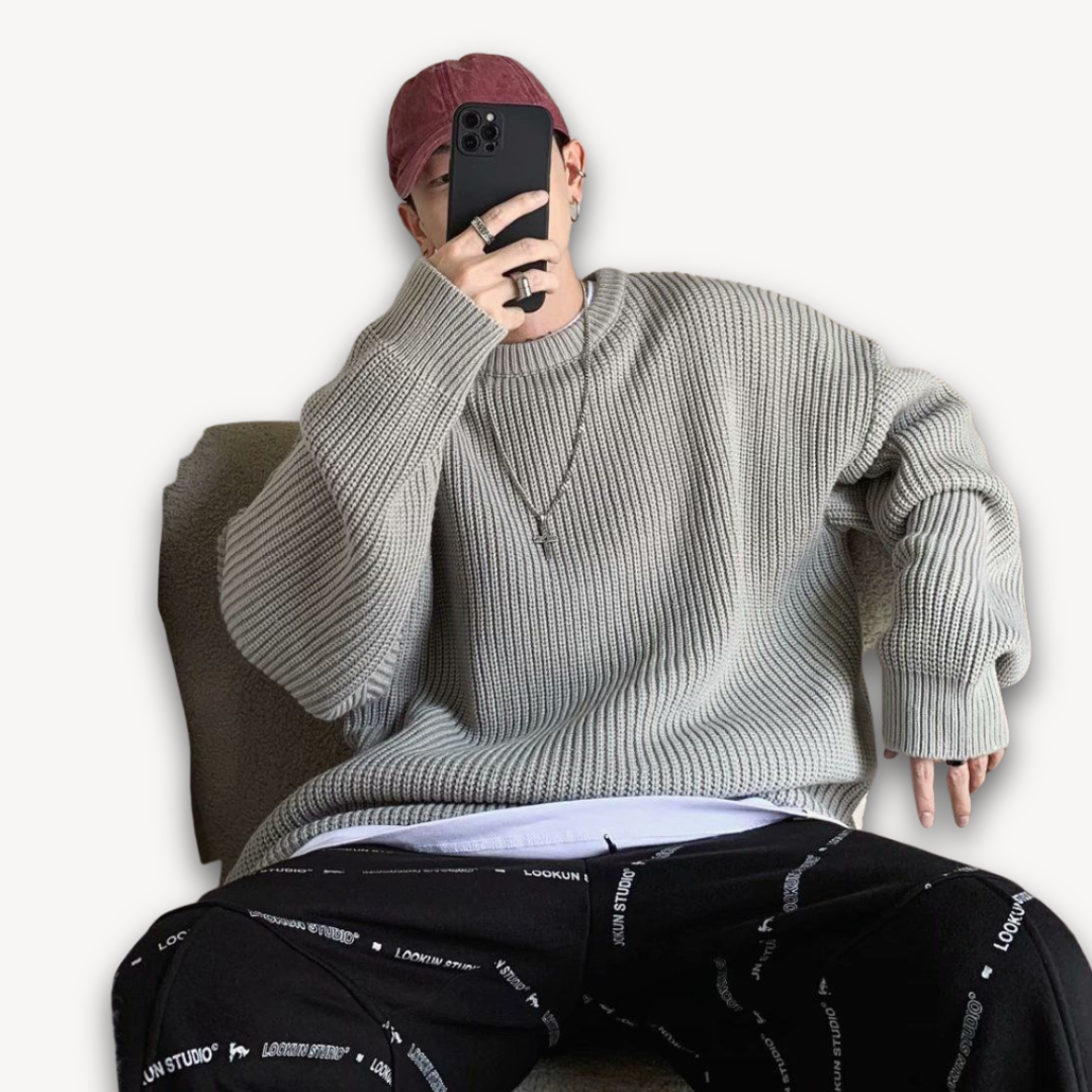 Strickpullover | Oversized Pullover mit Rundhalsausschnitt