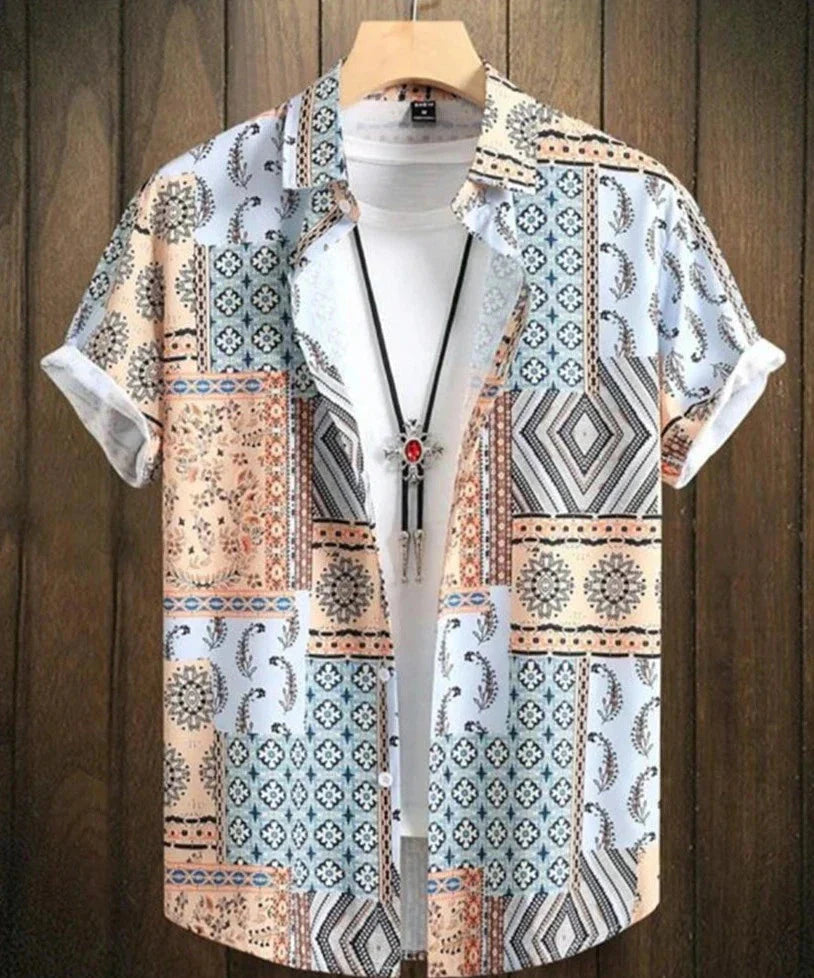 Hawaii Hemd Herren Kurzarm gemustert – Ansicht 4