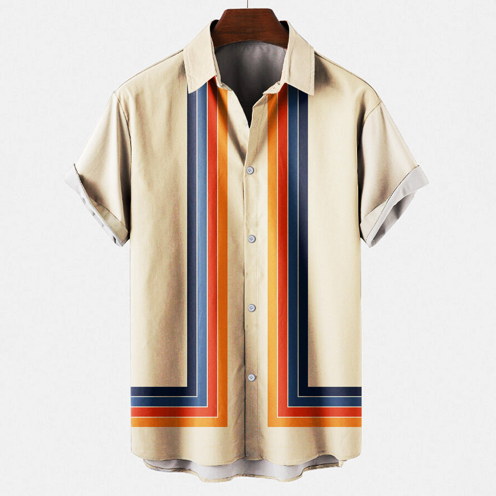 Stilvolles Retro Kurzarmhemd mit Streifenmuster