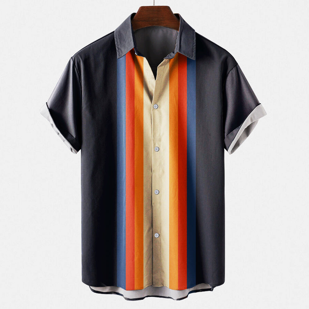 Stilvolles Retro Kurzarmhemd mit Streifenmuster