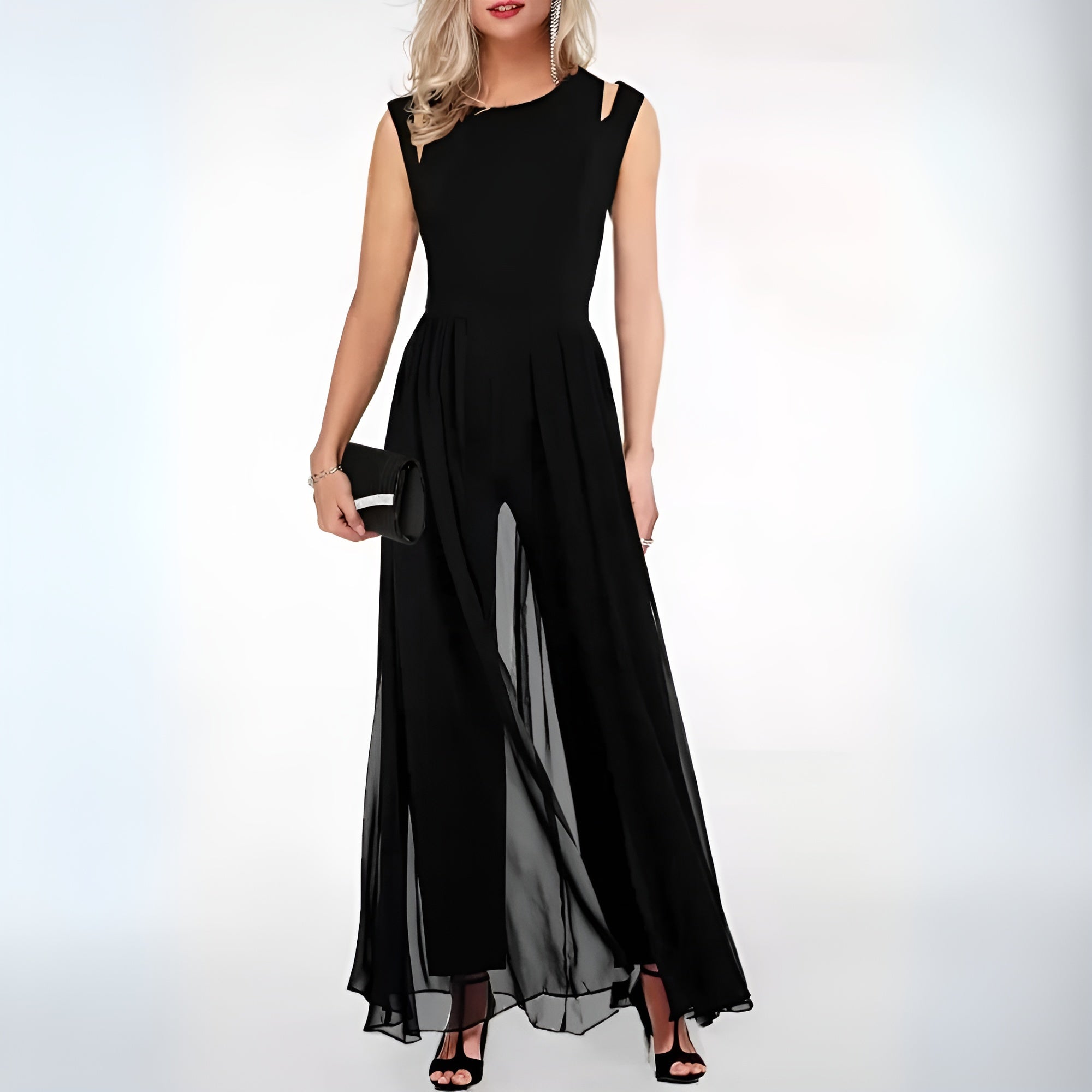 Ärmelloser | bodenlanger Jumpsuit für Hochzeitsgäste