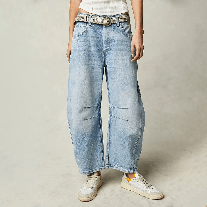 Jeans Damen Hohe Taille locker