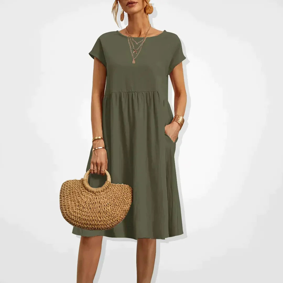 Sommerkleider Damen Kurzarm mit Taschen – Ansicht 10
