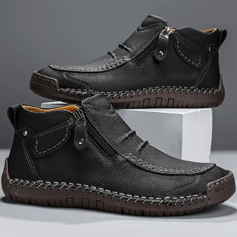 Orthopädische Lederschuhe Herren mit Reißverschluss