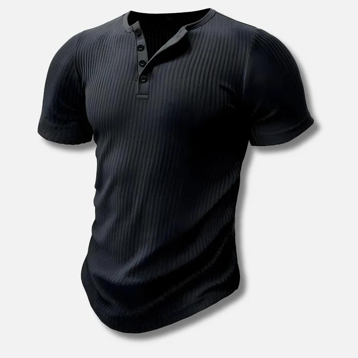 Herren-Henley-Shirt kurzarm mit Knopfleiste
