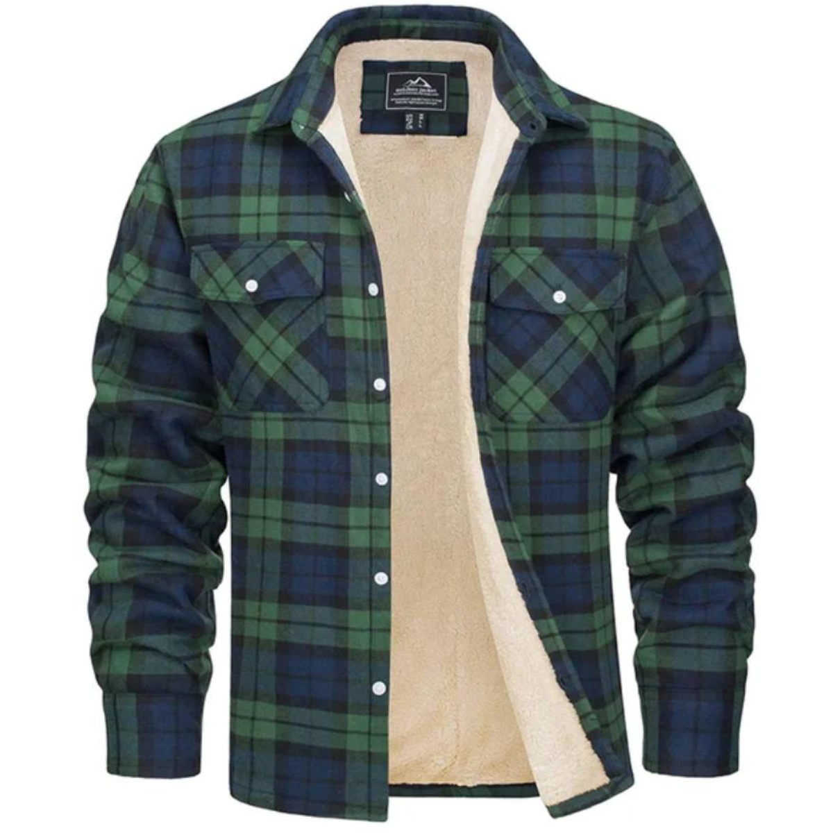 Winterjacke Freizeitjacke Herren | Gefüttert im Karohemd-Stil