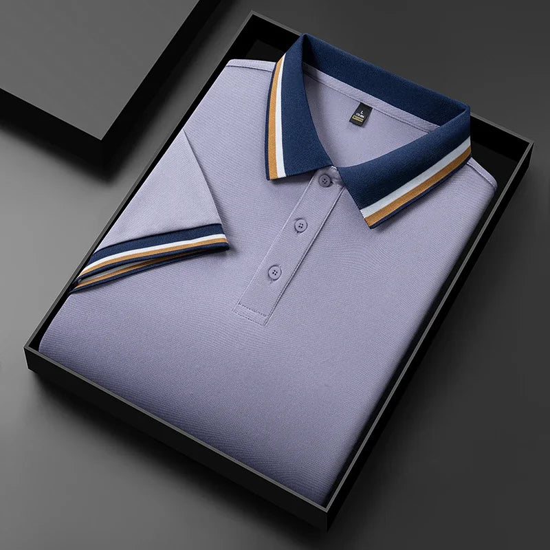 Poloshirt Herren Kurzarm mit Kontrastkragen – Ansicht 11