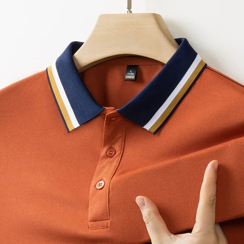 Poloshirt Herren Kurzarm mit Kontrastkragen – Ansicht 6