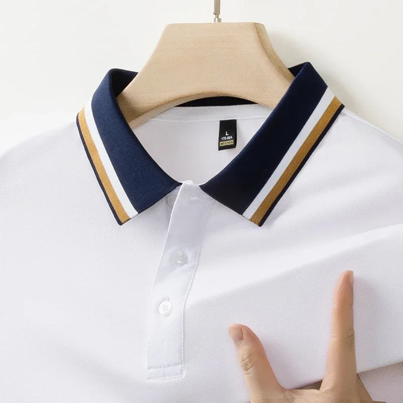 Poloshirt Herren Kurzarm mit Kontrastkragen – Ansicht 3