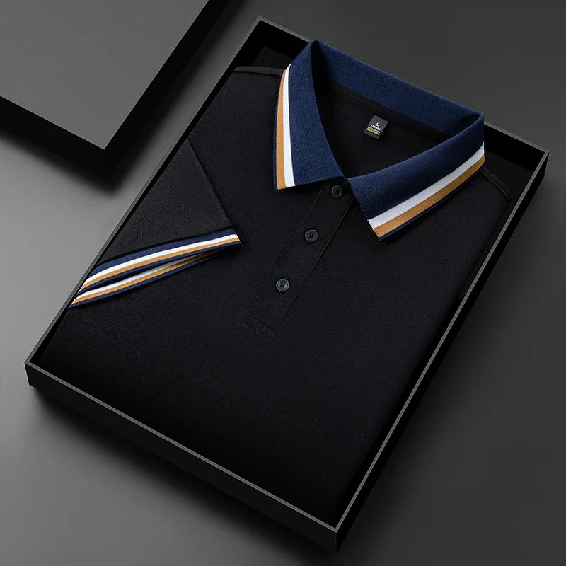 Poloshirt Herren Kurzarm mit Kontrastkragen – Ansicht 9
