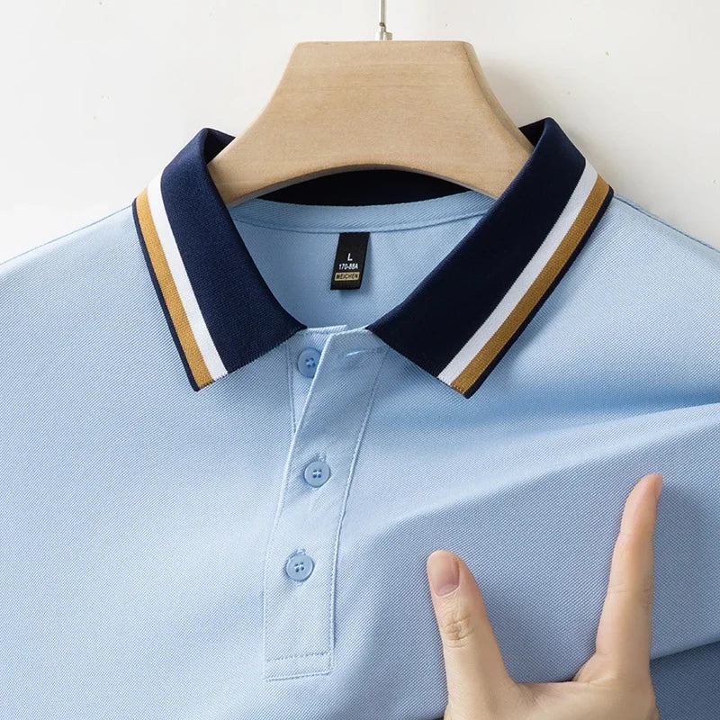 Poloshirt Herren Kurzarm mit Kontrastkragen – Ansicht 5