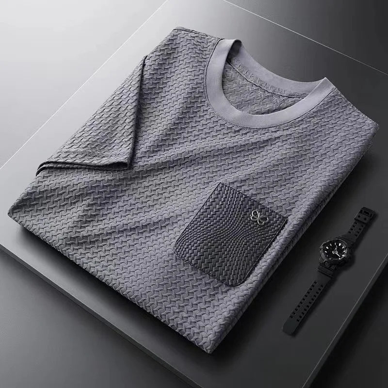 T-Shirt kurzärmelig Rundhals mit Brusttasche