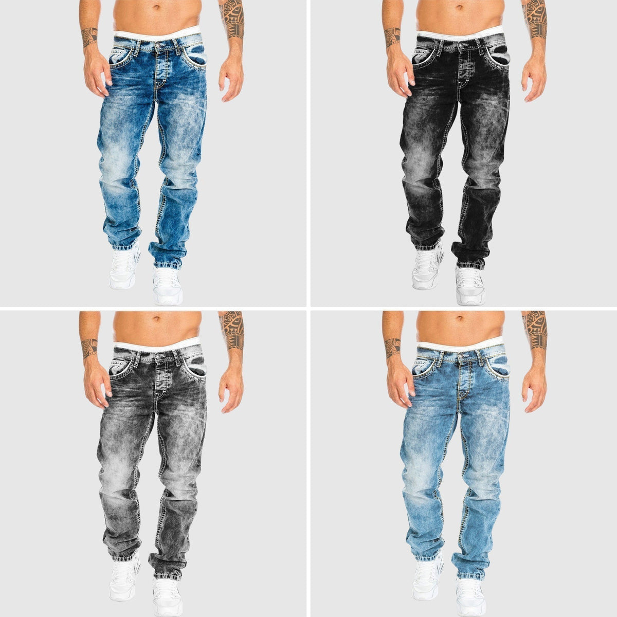 Herren Weit geschnittene Jeans verwaschen
