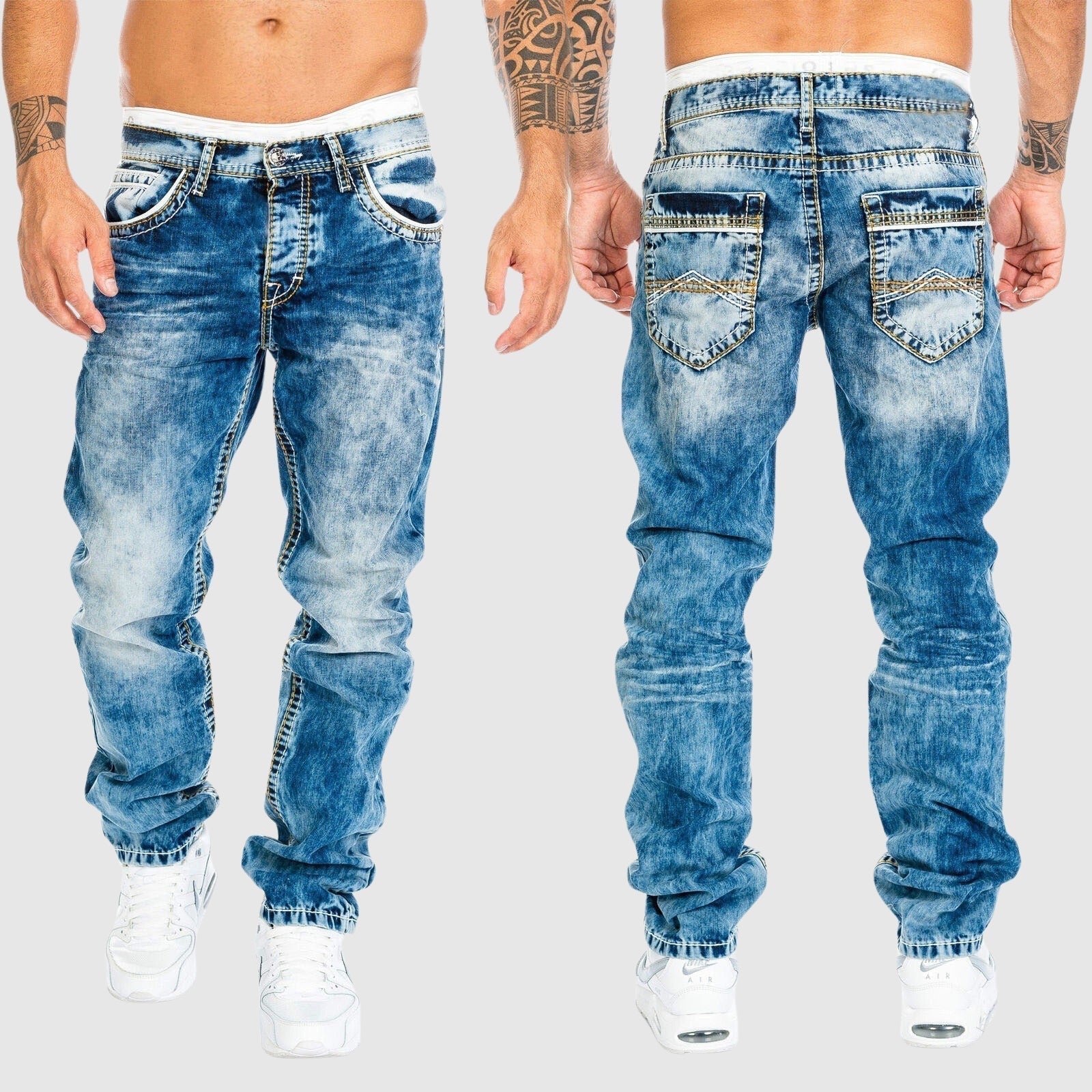 Herren Weit geschnittene Jeans verwaschen