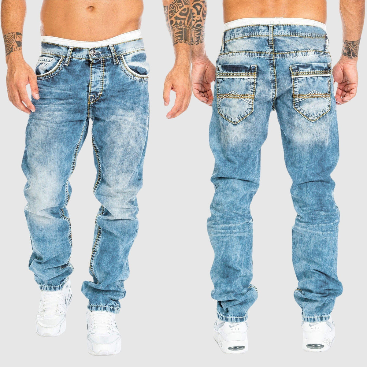 Herren Weit geschnittene Jeans verwaschen