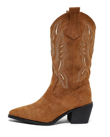 Cowboystiefel Damen Blockabsatz Stickerei