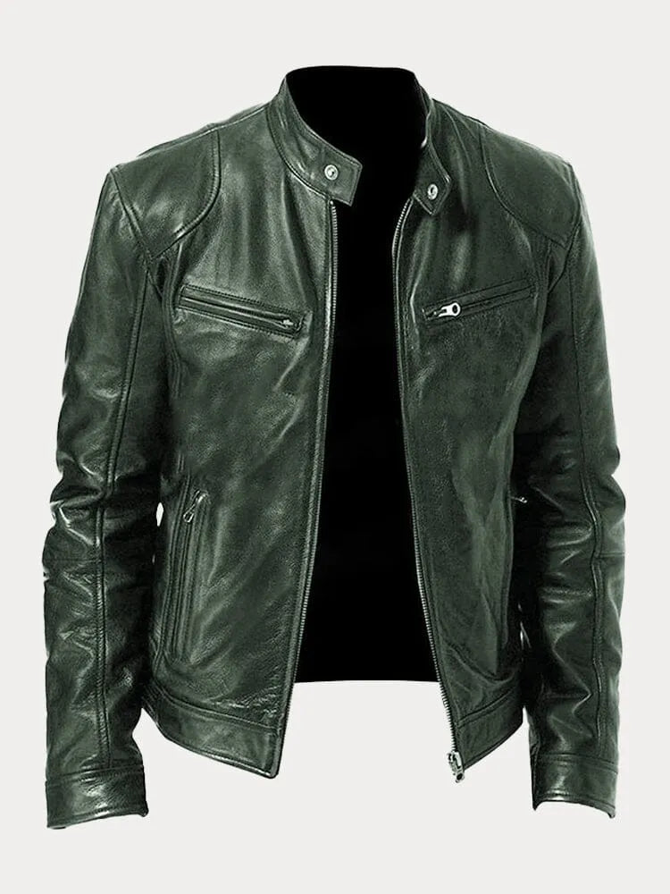 Lederjacke Damen Biker mit Stehkragen