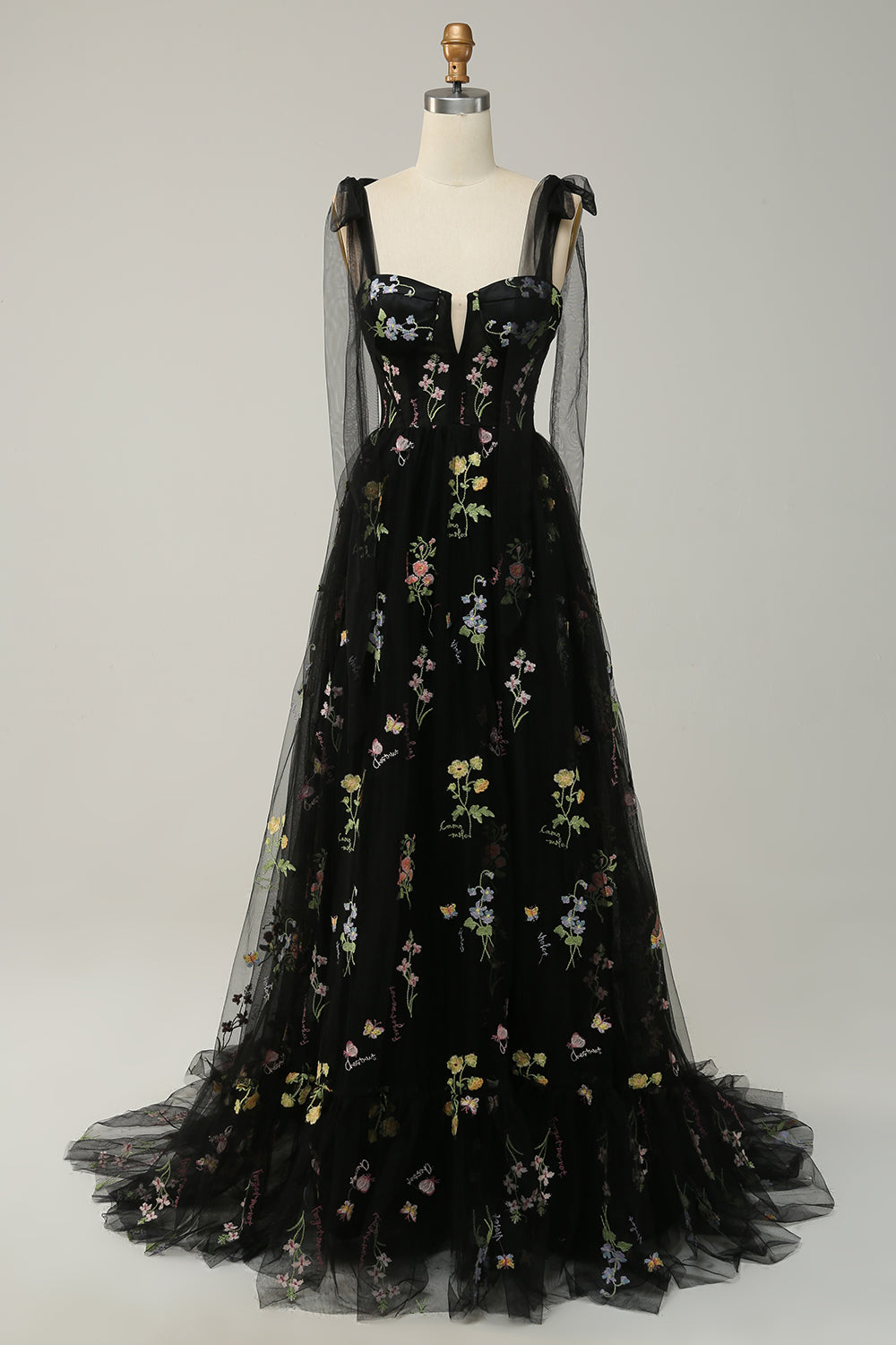 Damen Elegante Blumen Maxi Kleid – Ansicht 5