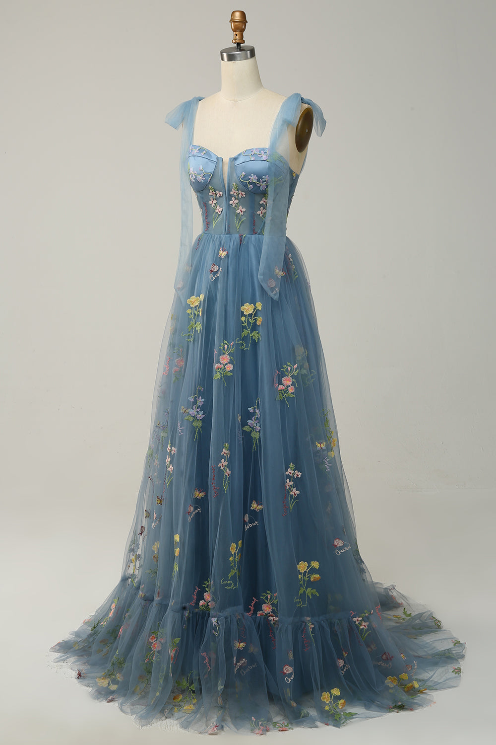 Damen Elegante Blumen Maxi Kleid – Ansicht 8