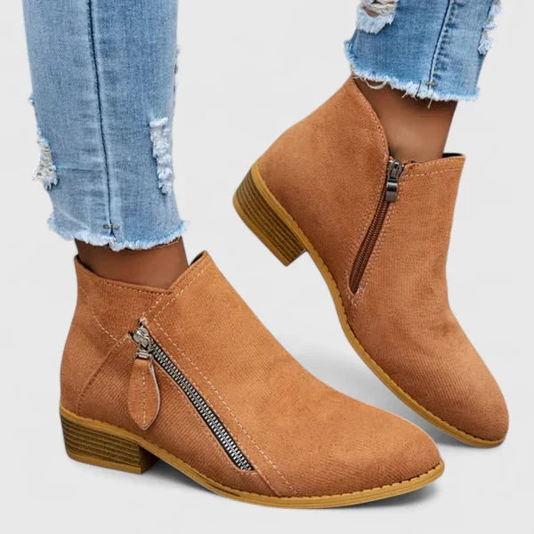 Orthopädische Damen-Stiefelette mit Reißverschluss