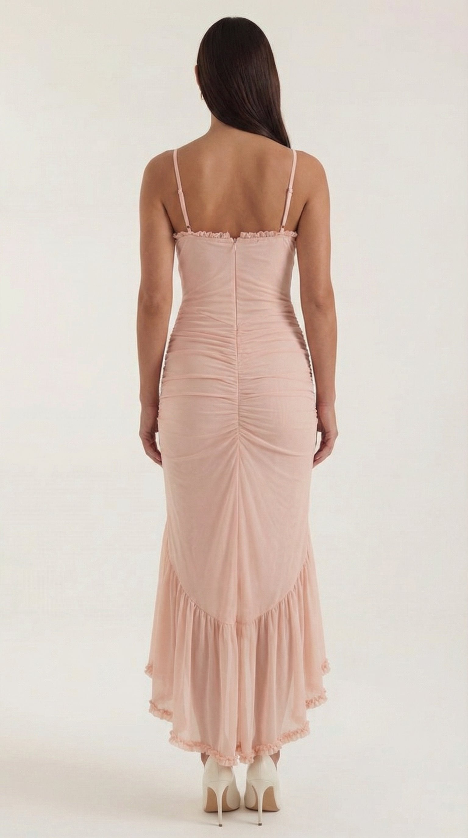 Damen Abendkleid asymmetrische Rüschen | Maxi View 14