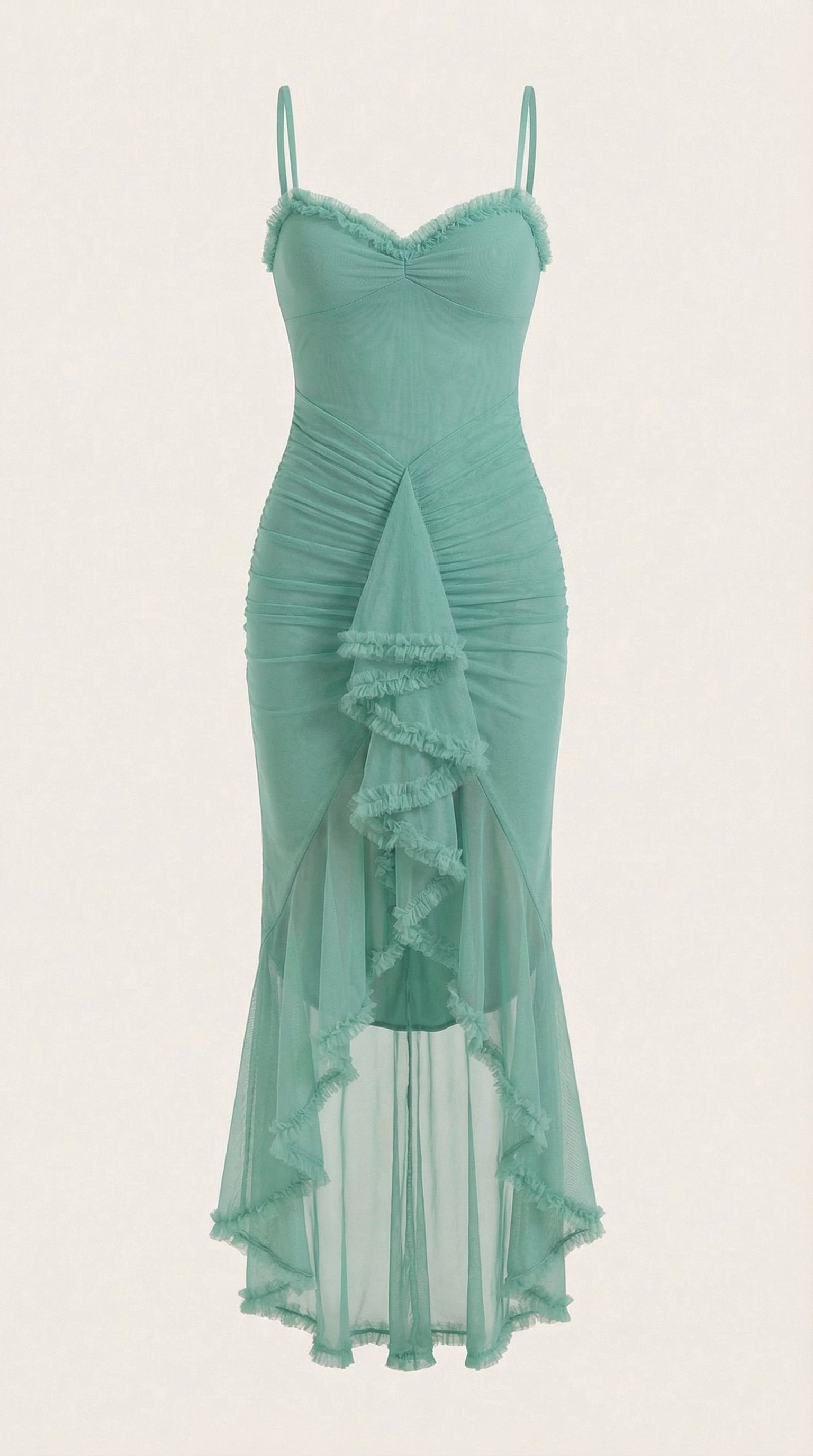 Damen Abendkleid asymmetrische Rüschen | Maxi View 20